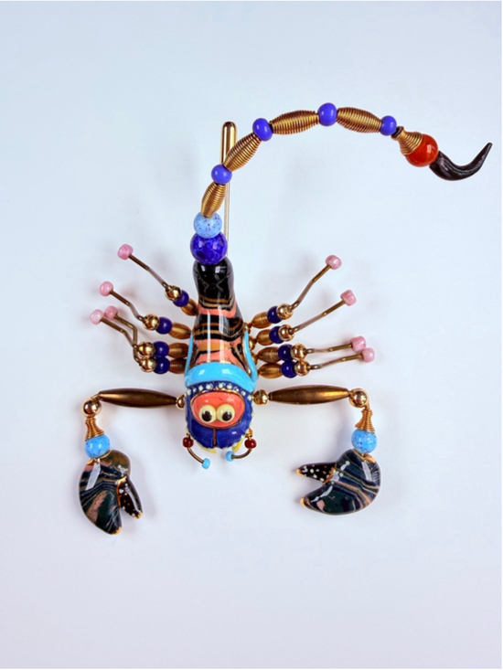 Jewelry - Cynthia Chuang Jewelry 10 Scorpion Insect Porcelain Glass Stick Pin Brooch 3.75"